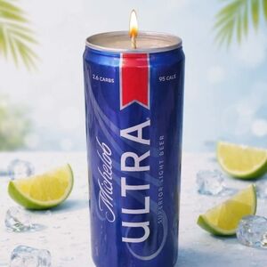 Micelob Ultra Can Unscented Soy Candle